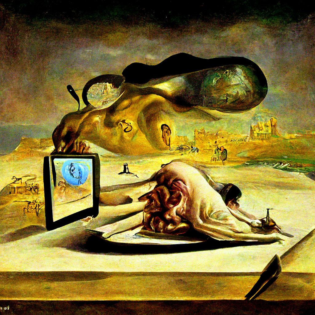 Midjourney image created by prompt: "the dream of open education as painted by Salvador Dali"