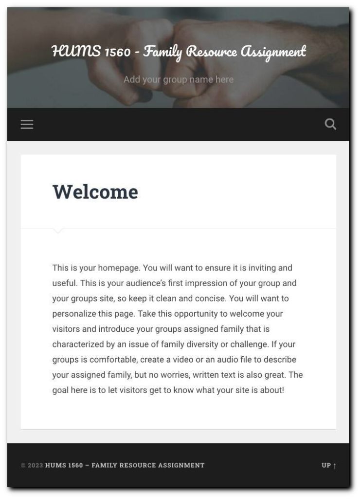 Preview for Family Resources Template